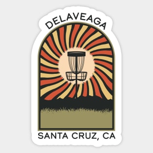 DeLaVeaga Santa Cruz, CA | Disc Golf Vintage Retro Arch Mountains Sticker